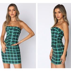 White Fox Soft Spot Bustier Green Plaid